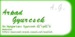 arpad gyurcsek business card